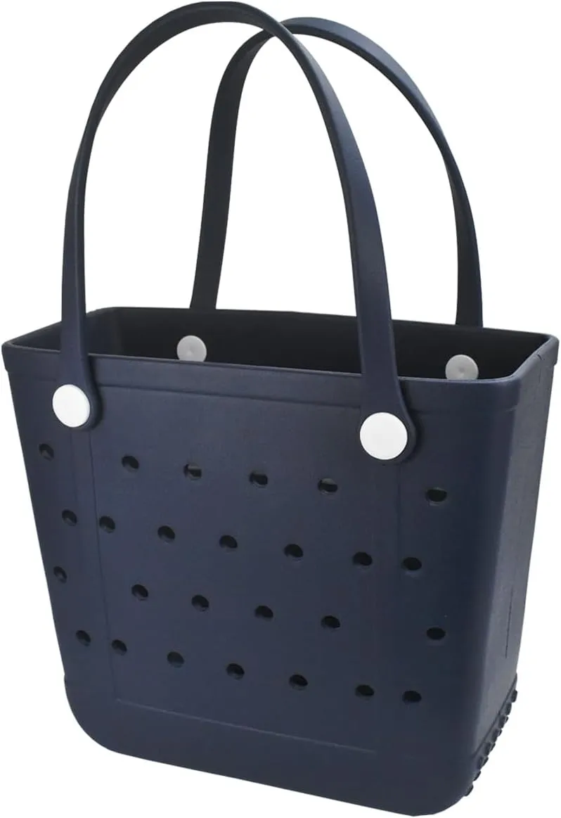Beach Bag, Waterproof Beach Tote, Rubber Medium Tote Bag, Washable and Durable Open Handbag for Boat Pool Sports