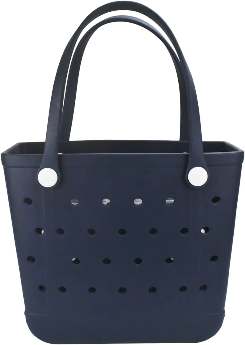 Beach Bag, Waterproof Beach Tote, Rubber Medium Tote Bag, Washable and Durable Open Handbag for Boat Pool Sports