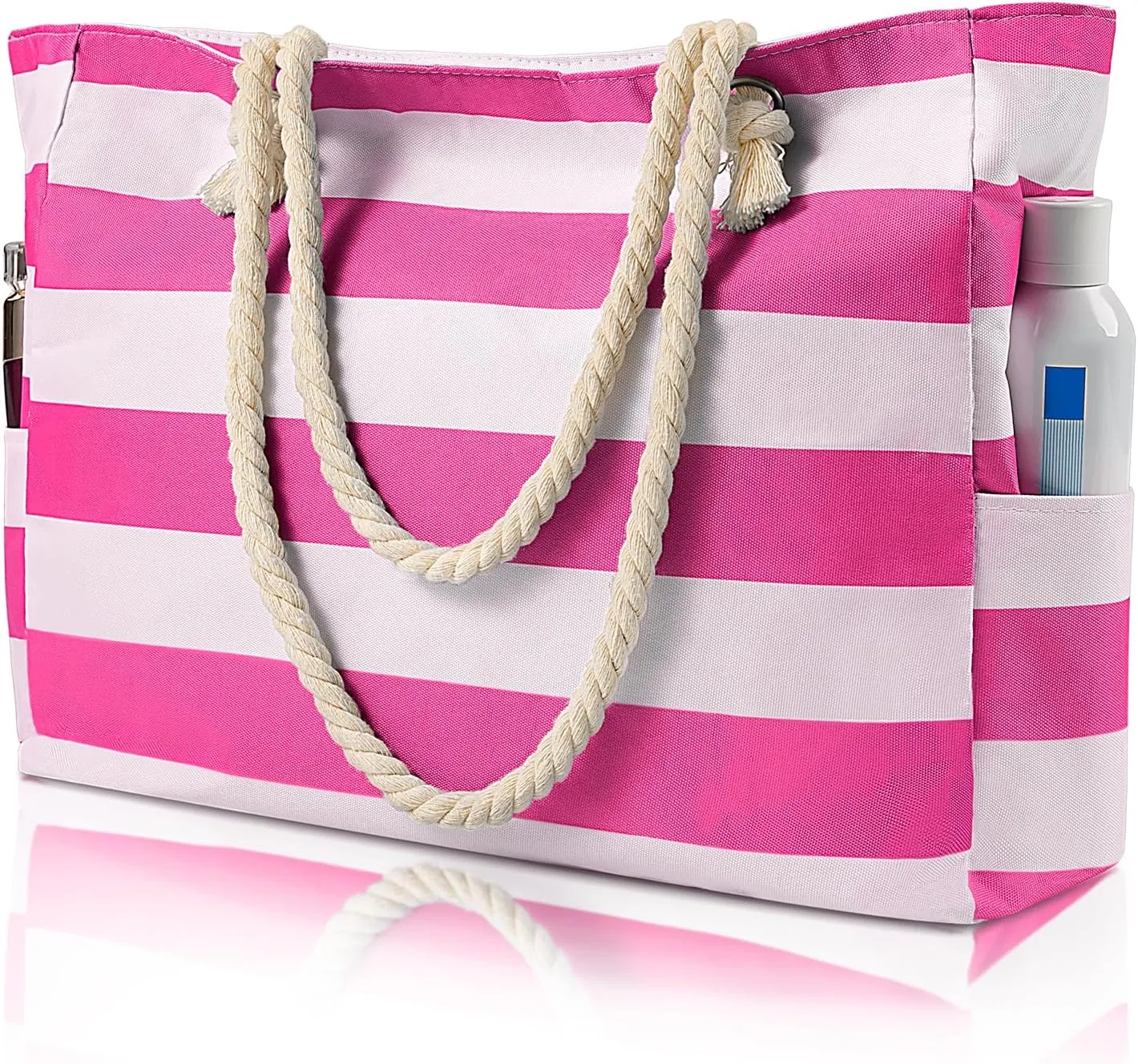 Beach Bags For Women - Large Beach Bags with Zipper Waterproof Sandproof Swim Pool Beach Bag
