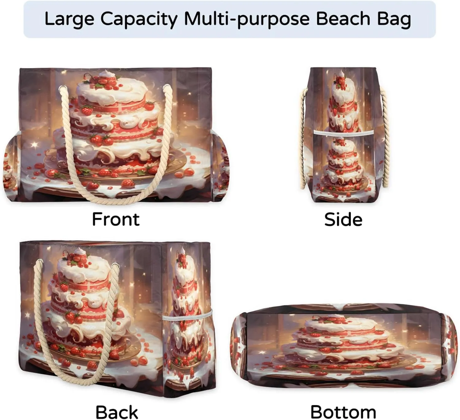 Beach Bags for Women Large Beach Tote Bag, Waterproof Sandproof Swim Pool Bag with Zipper