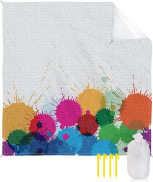 Beach Blanket Sandproof, Simple Abstract Geometric Colorful Balls Waterproof Beach Mat Lightweight Quick Drying Picnic Blanket Beach Essentials for Travel Camping Hiking 83x79in