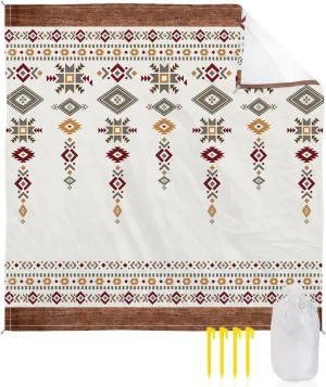 Beach Blanket Sandproof, Southwest Native American Tribal Totem Boho Waterproof Beach Mat Lightweight Quick Drying Picnic Blanket Beach Essentials for Travel Camping Hiking 118x108in