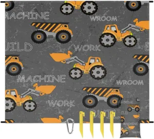 Beach Blanket, Seamless Pattern Sandproof Beach Mat, Waterproof Quick Drying Sand Free Mat with 4 x Ground Spikes for Outdoor Travel Camping Hiking, Cars 68 x 59 in