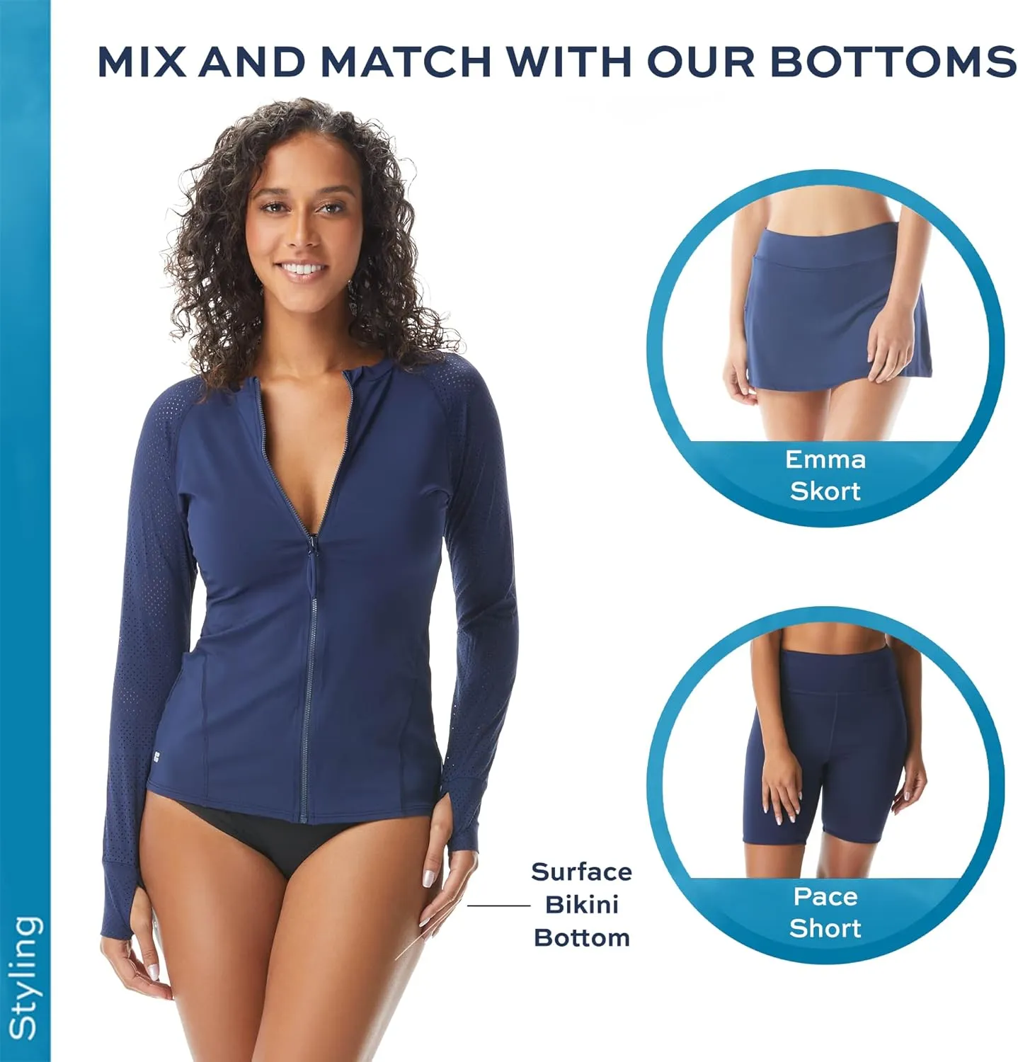 BEACH HOUSE Sport Ava Long Sleeve Rash Guard for Women - Swimsuit Top Cover Up with UPF 50 Plus Protection