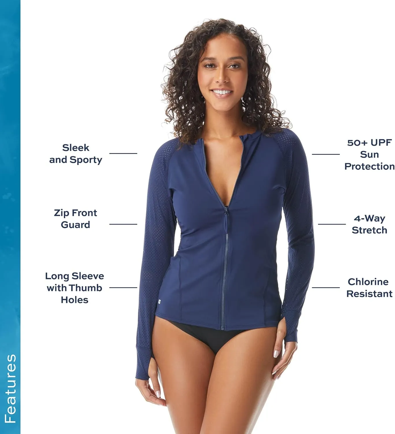 BEACH HOUSE Sport Ava Long Sleeve Rash Guard for Women - Swimsuit Top Cover Up with UPF 50 Plus Protection