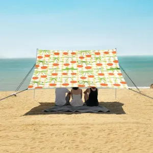 Beach Shade Tent with UPF50  UV Protection,Cherries and Bows Lightweight Camping Sun Shelter for Outdoor,Camping Trips, Fishing, Backyard,Picnics,Easy Set Up and Carry 9x10.5 FT