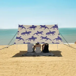 Beach Shade Tent with UPF50  UV Protection,Dark Blue Equestrian Silhouettes Lightweight Camping Sun Shelter for Outdoor,Camping Trips, Fishing, Backyard,Picnics,Easy Set Up and Carry 9x10.5 FT