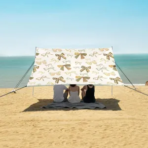 Beach Shade Tent with UPF50  UV Protection,Retro Farmhouse Plaid Bows Lightweight Camping Sun Shelter for Outdoor,Camping Trips, Fishing, Backyard,Picnics,Easy Set Up and Carry 9x10.5 FT