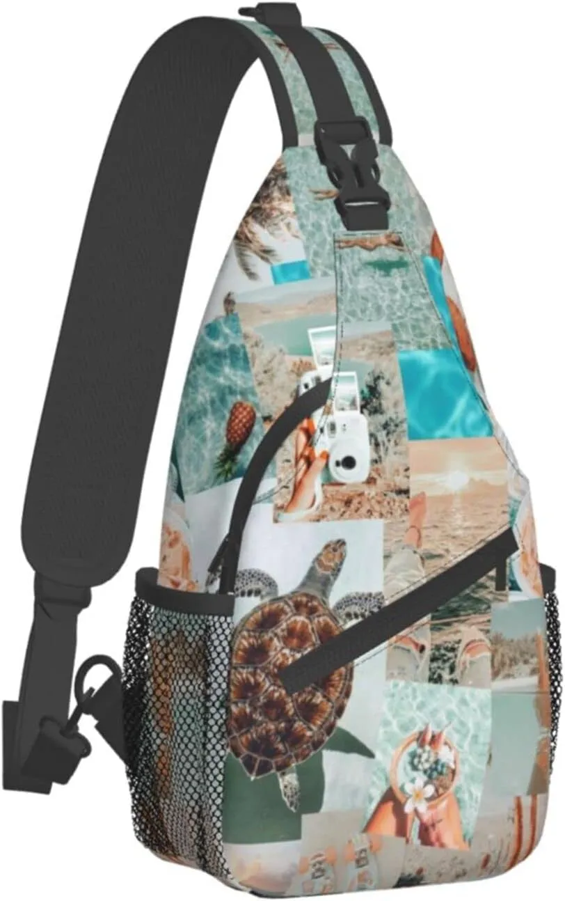 Beach Sling Bag Palm Crossbody Chest Daypack Casual Backpack Beach Shoulder Bag
