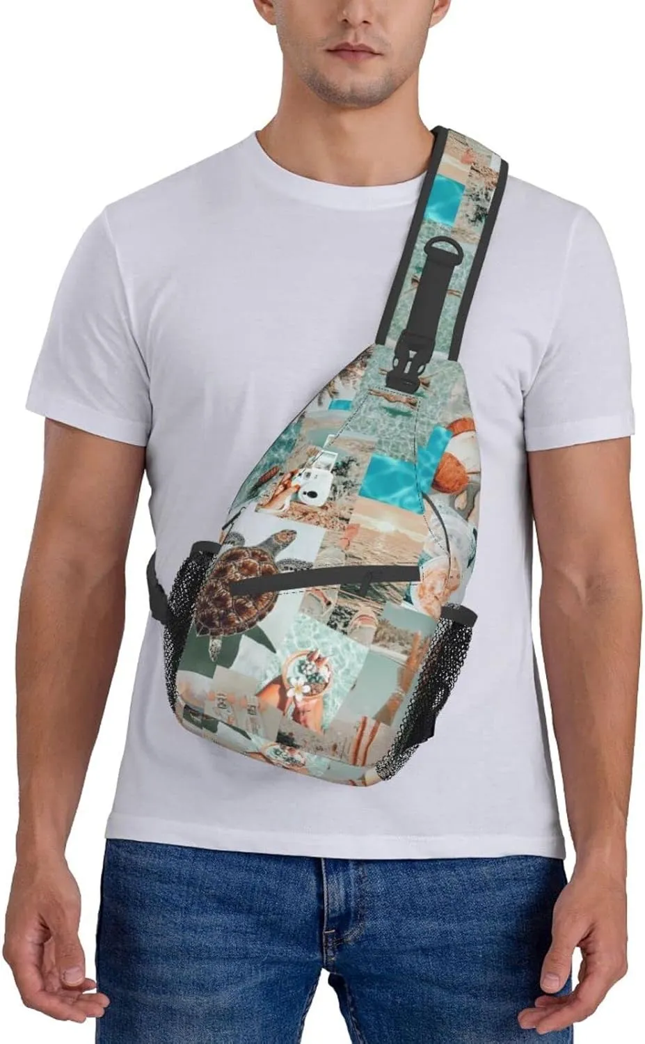 Beach Sling Bag Palm Crossbody Chest Daypack Casual Backpack Beach Shoulder Bag