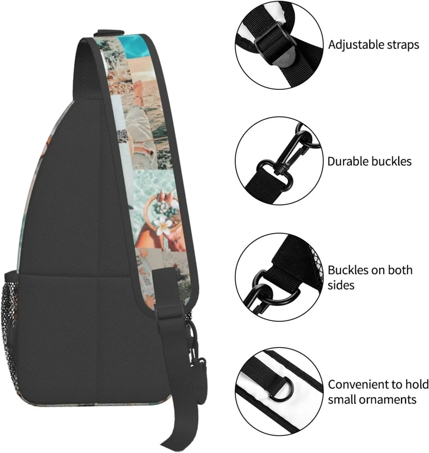 Beach Sling Bag Palm Crossbody Chest Daypack Casual Backpack Beach Shoulder Bag