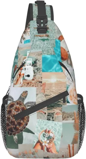 Beach Sling Bag Palm Crossbody Chest Daypack Casual Backpack Beach Shoulder Bag