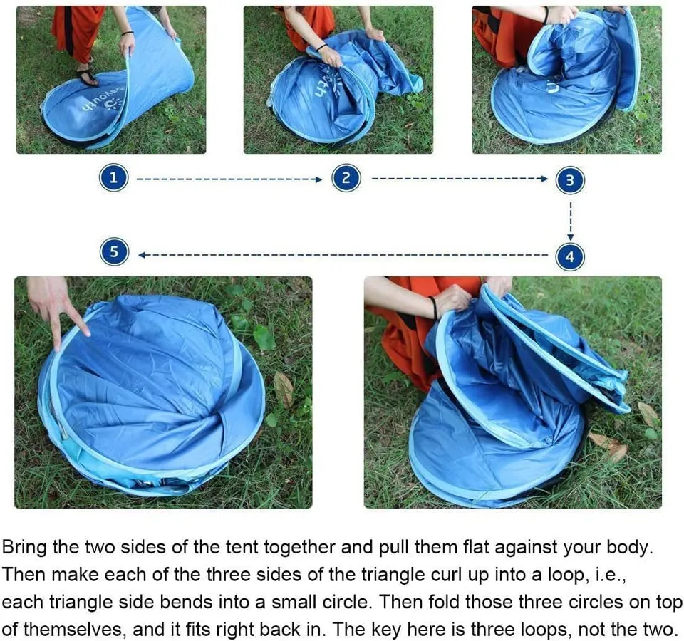 Beach Tent, Sunba Youth Beach Shade, anti UV Instant Portable Tent Sun Shelter, Pop up Baby Beach Tent, for 2-3 Person