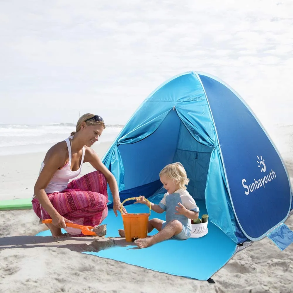 Beach Tent, Sunba Youth Beach Shade, anti UV Instant Portable Tent Sun Shelter, Pop up Baby Beach Tent, for 2-3 Person
