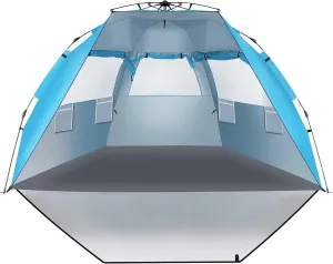 Beach Tent,Pop Up Beach Tent Sun Shade Shelter with Fiberglass Pole Oxford Cloth,Quick-Open Free Ride Beach Sun Shade