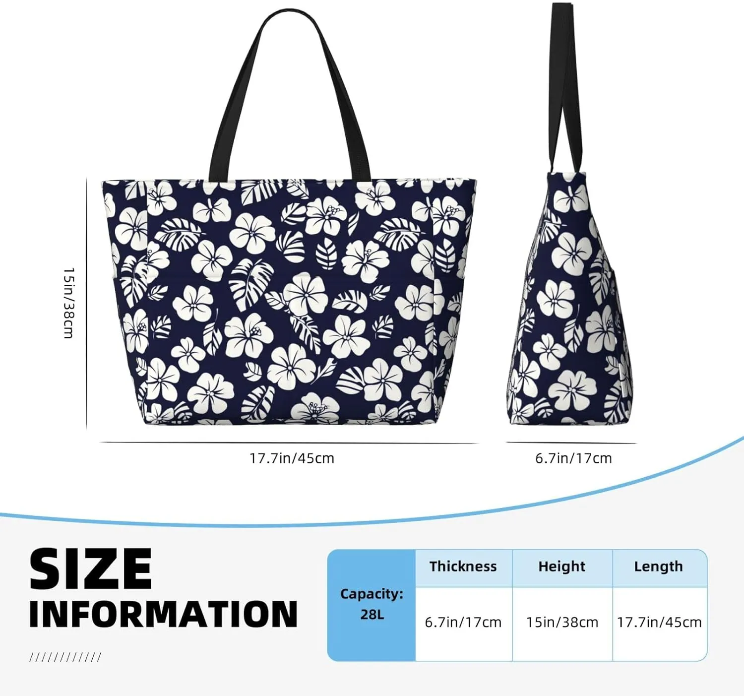 Beach Tote Bag for Women Beach Bag Waterproof and Sandproof Tote Bag with Wet Bag Large Travel Bag for Weekend Travel