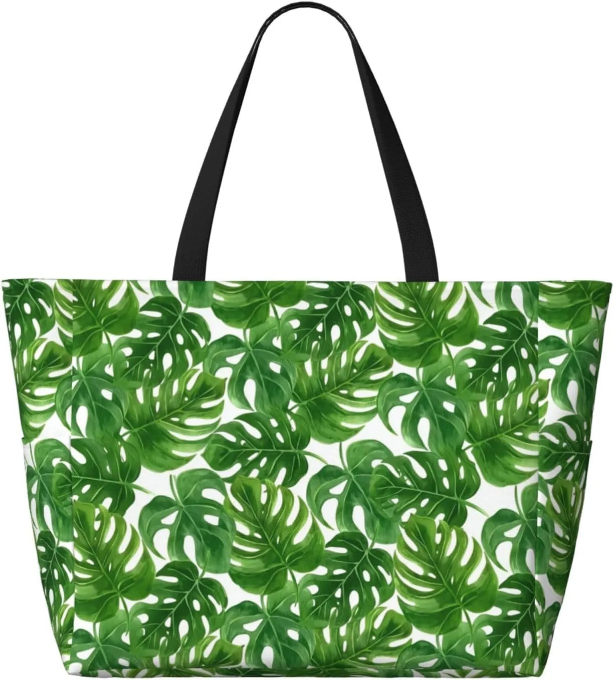 Beach Tote Bag for Women Foldable Waterproof and Sandproof Tote Bag with Zipper Print Beach Bag Large Travel Bag