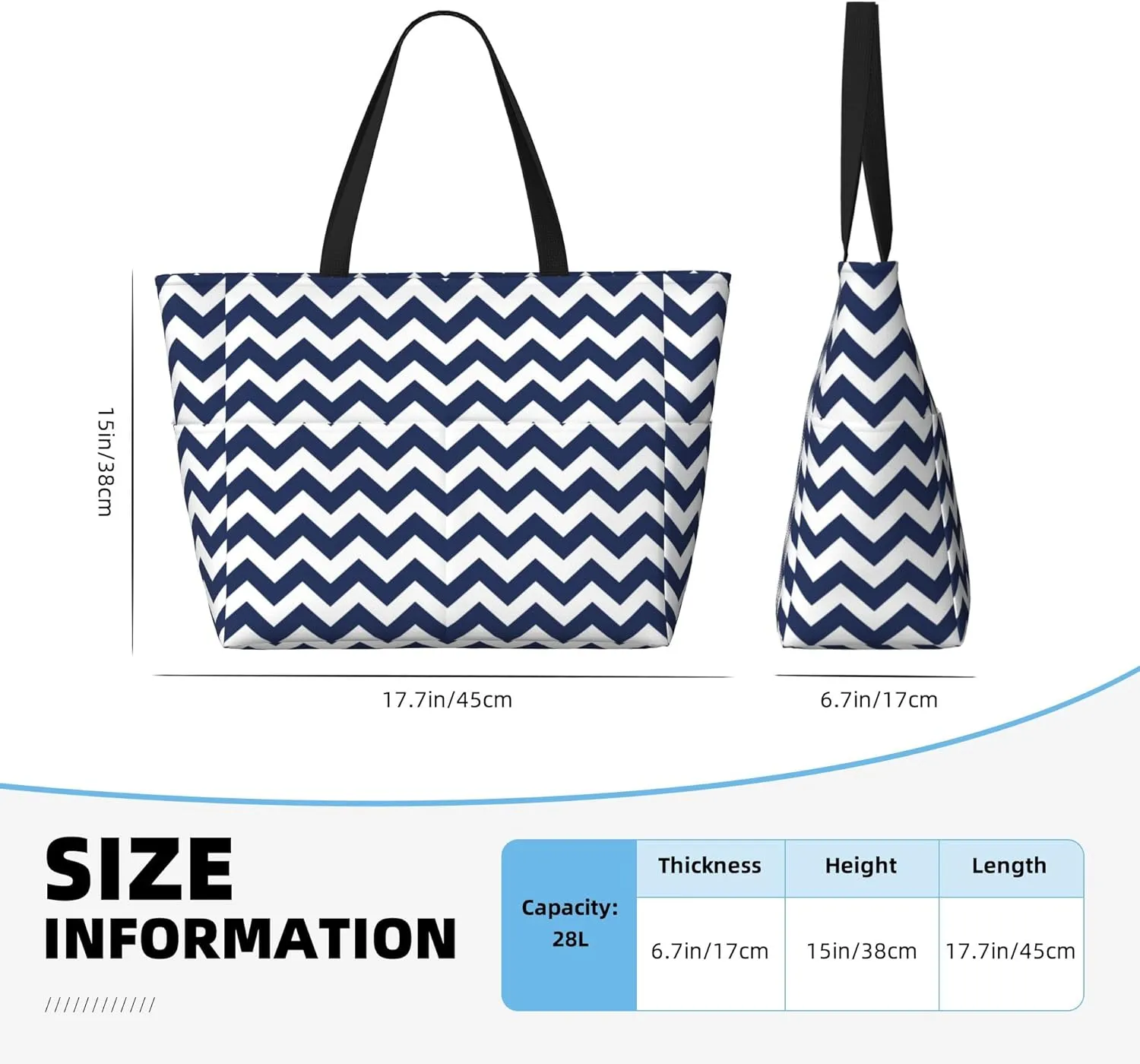 Beach Travel Bag Large Capacity Women Tote Bag Waterproof Zipper Handbags with Multiple Pockets for Pool Vacation