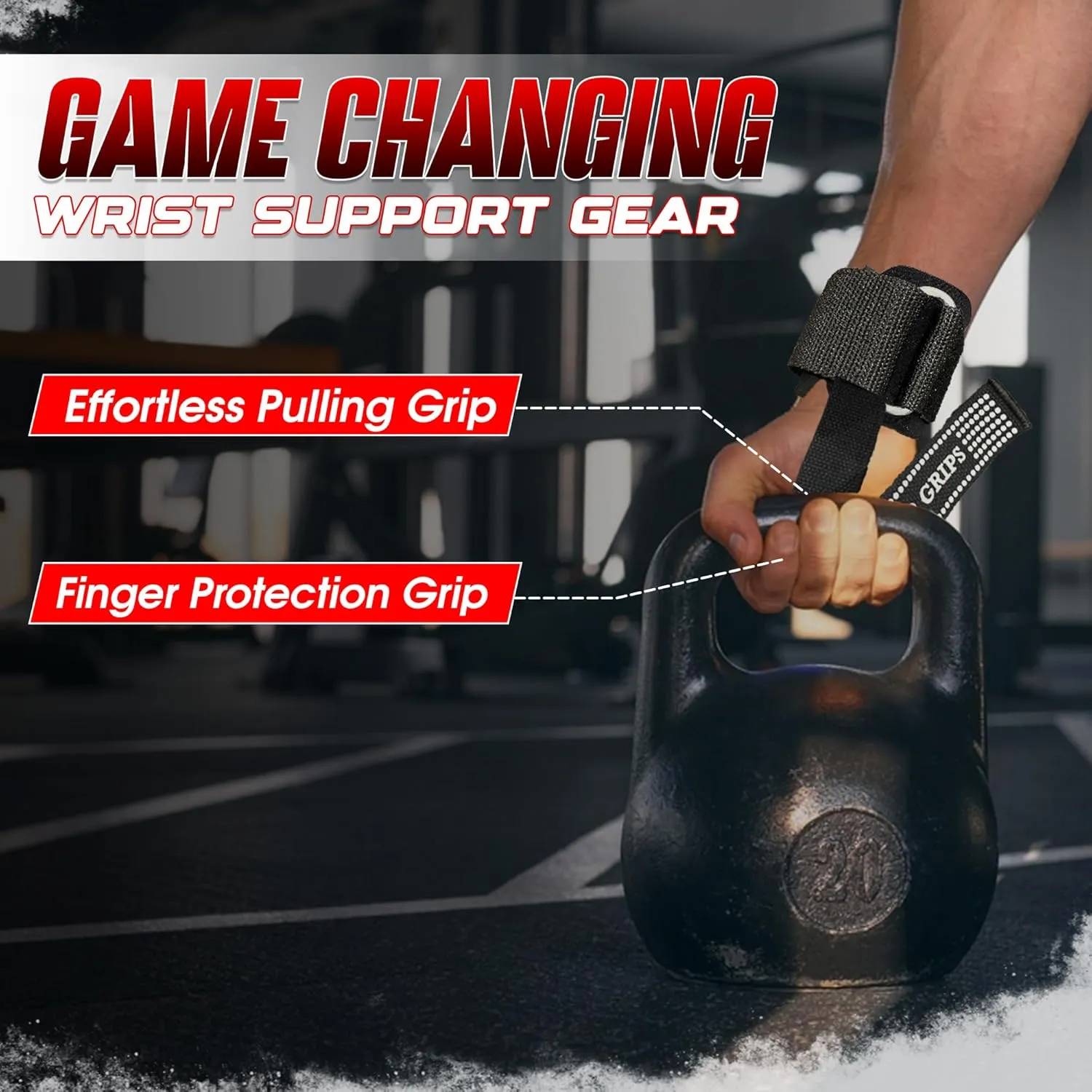 Bear Grips Lifting Straps - Gym & Weightlifting Straps for Men & Women, Deadlift Support, 2 Pairs
