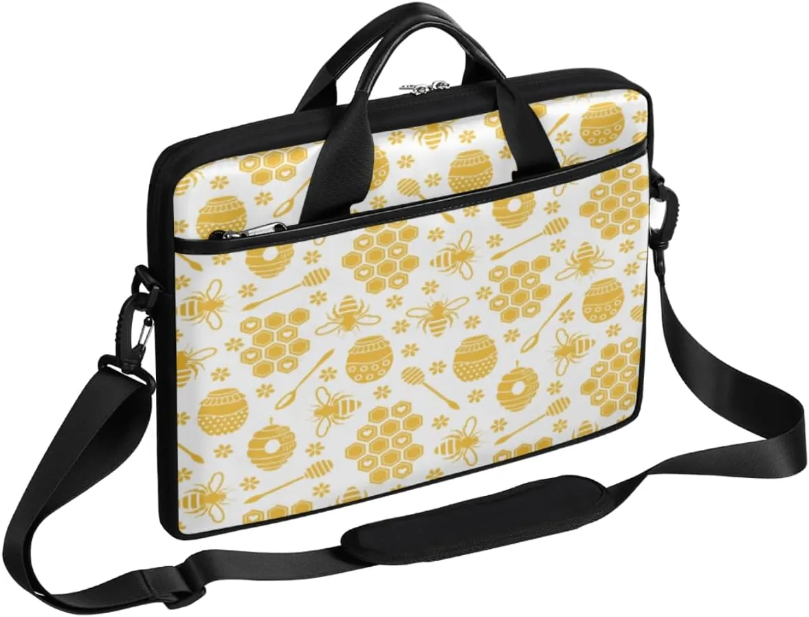 Bee Nest Laptop Computer Bag Waterproof Shoulder Messenger Bag 13-15 inch Durable Laptop Tote Bag with Shoulder Strap Handle Lightweight Crossbody Briefcase