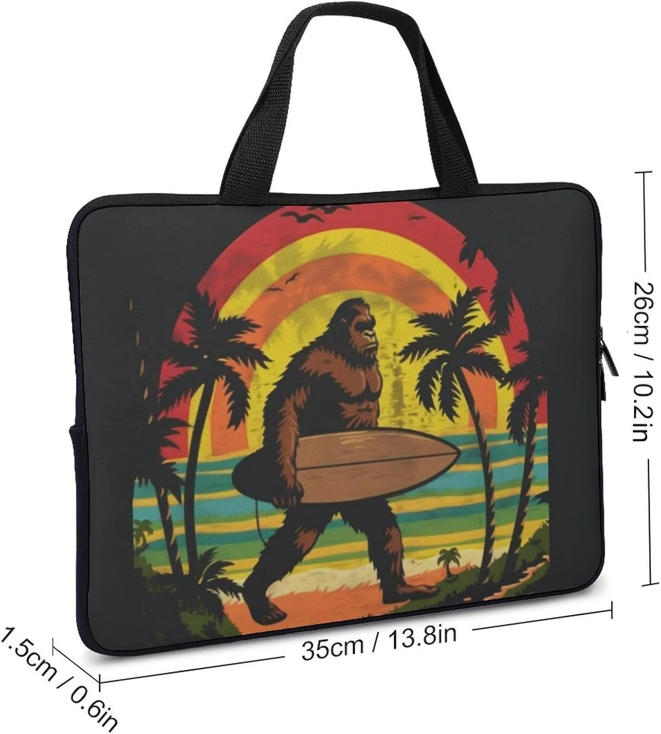 Big Feet Surfboard Laptop Bag Laptop Case Computer Messenger Bag with Adjustable Shoulder Strap