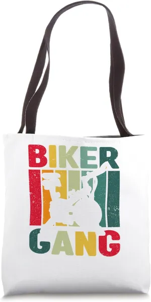 Biker Gang Spin Bike Gym Fitness Workout Spinning Class Tote Bag