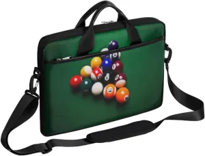 Billiards Sport Pattern Laptop Computer Bag Waterproof Shoulder Messenger Bag 13-15 inch Durable Laptop Tote Bag with Shoulder Strap Handle Lightweight Crossbody Briefcase