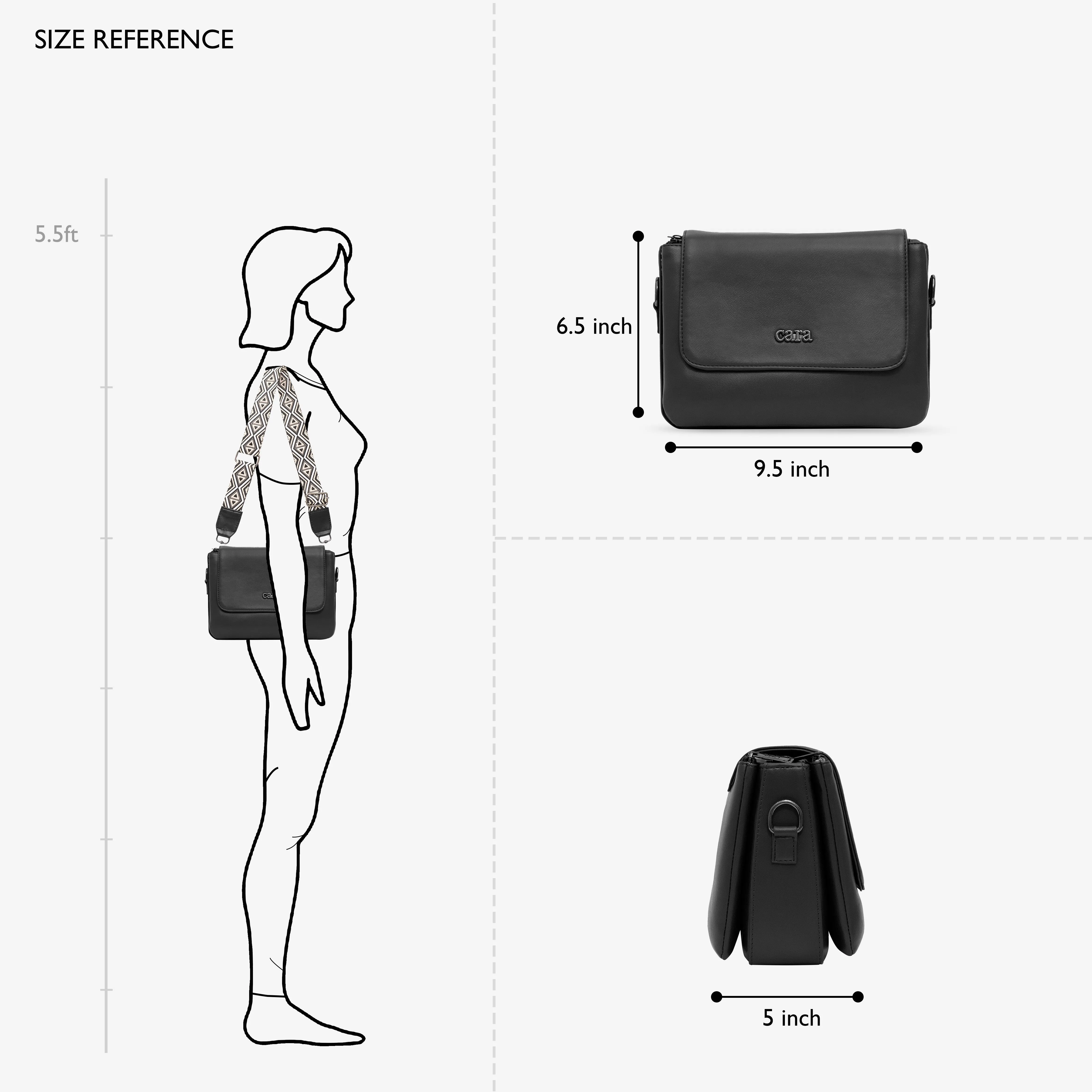 black Casual Catcher slingbag  | cara