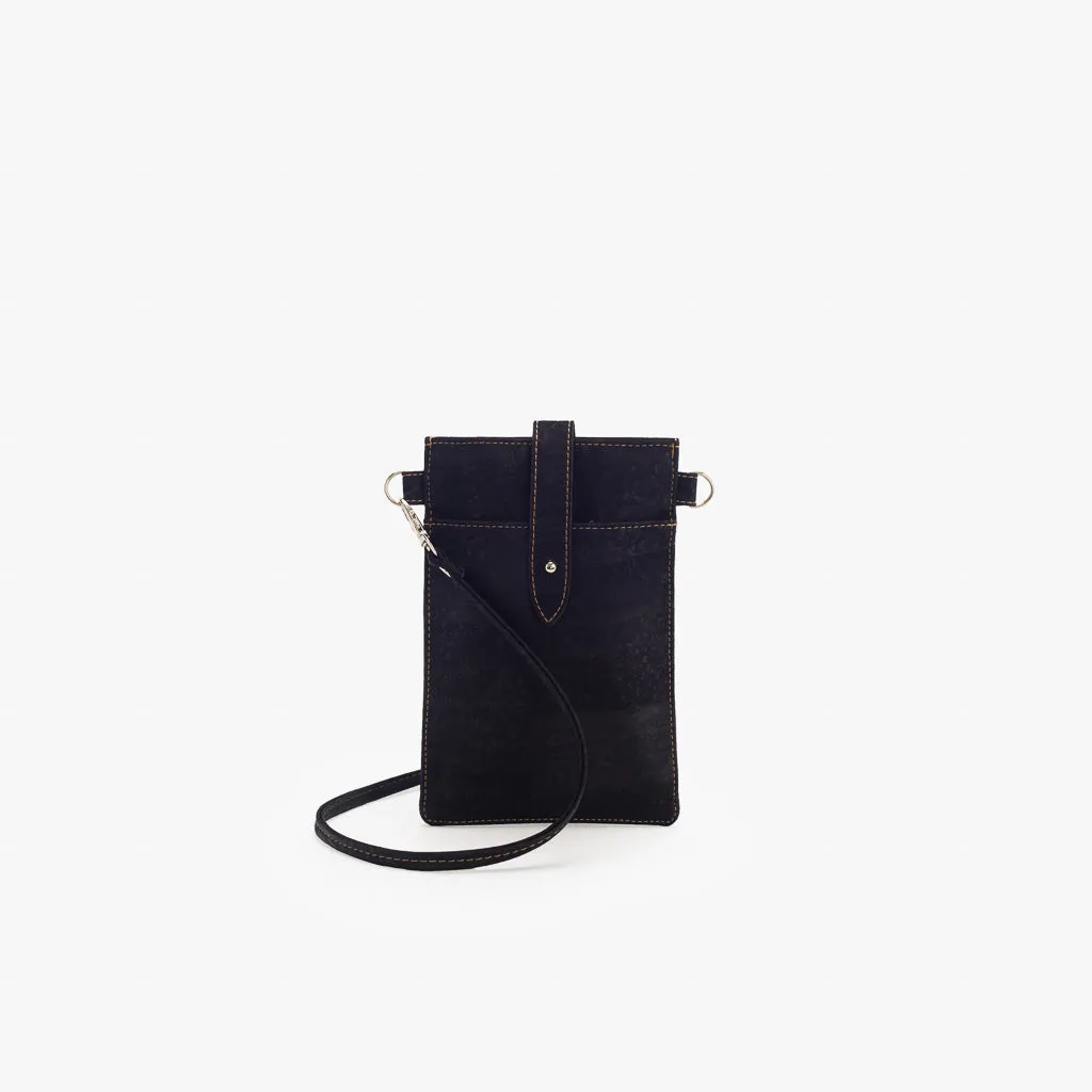 Black Cork Crossbody Pouch