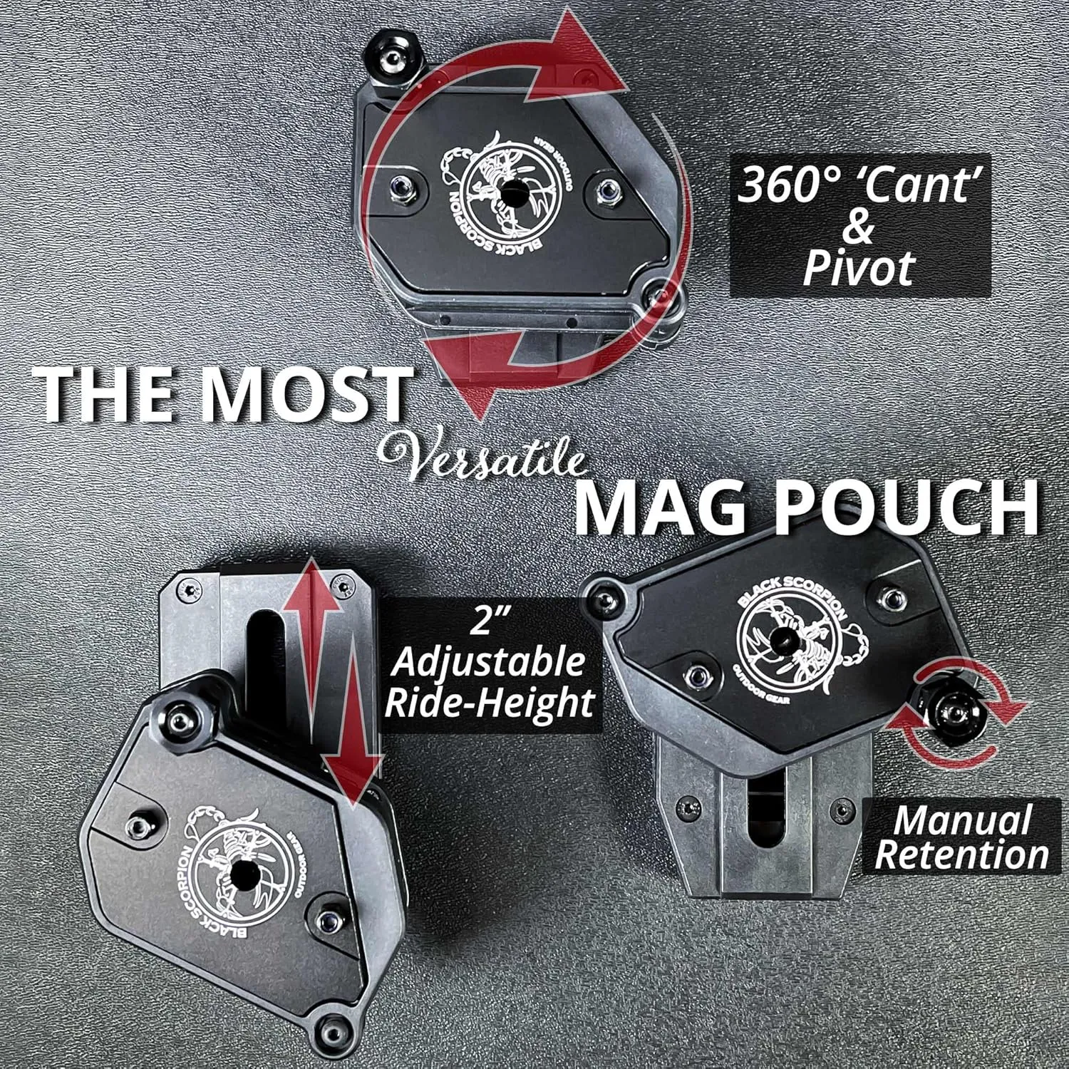 Black Scorpion Gear Competition Rig | 1 Heavy Duty Belt, 1 OWB Kydex Pro Holster | 4 Single/Double Stack Ambidextrous Magazine Pouches IPSC, USPSA, 3-Gun Approved
