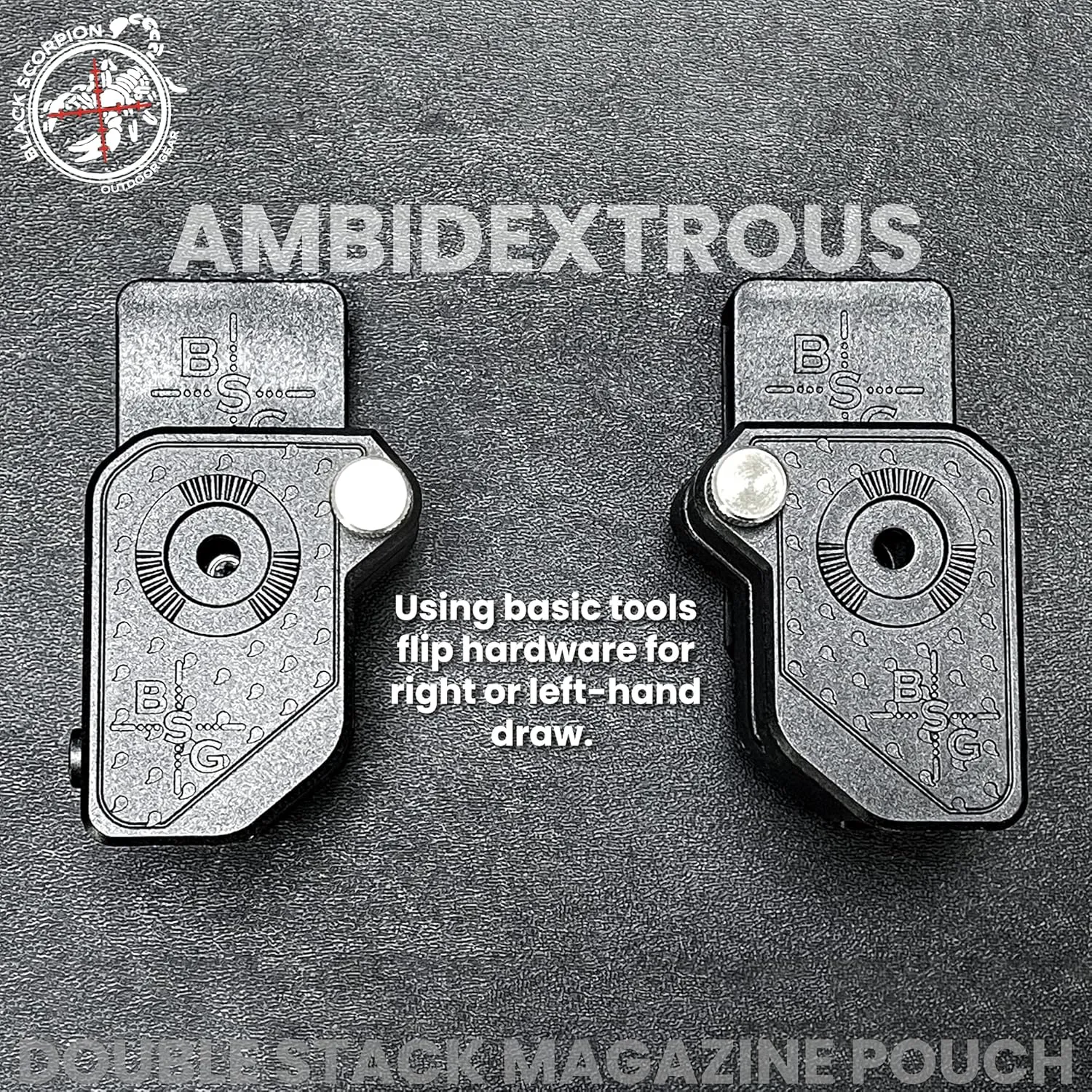 Black Scorpion Gear Competition Rig 4X Ambidextrous Double Stack Mag Pouches 1x Pro Heavy Duty Competition Belt