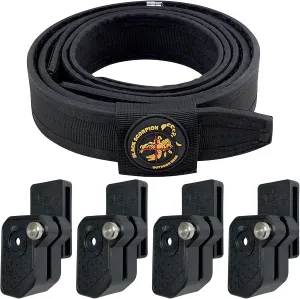 Black Scorpion Gear Competition Rig 4X Ambidextrous Double Stack Mag Pouches 1x Pro Heavy Duty Competition Belt