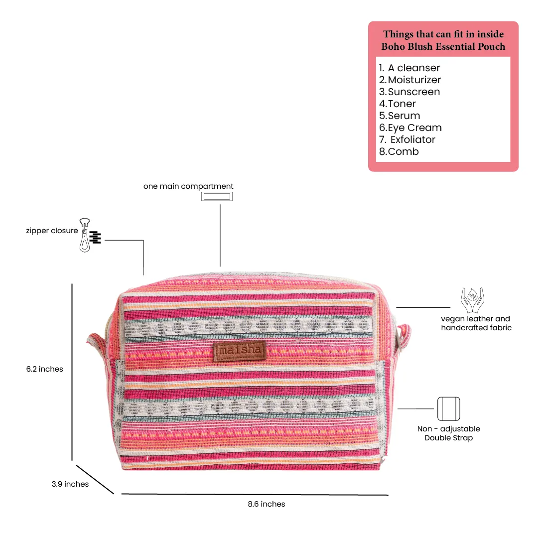 Blackberry Ikkat Essential Pouch (Set of 3)