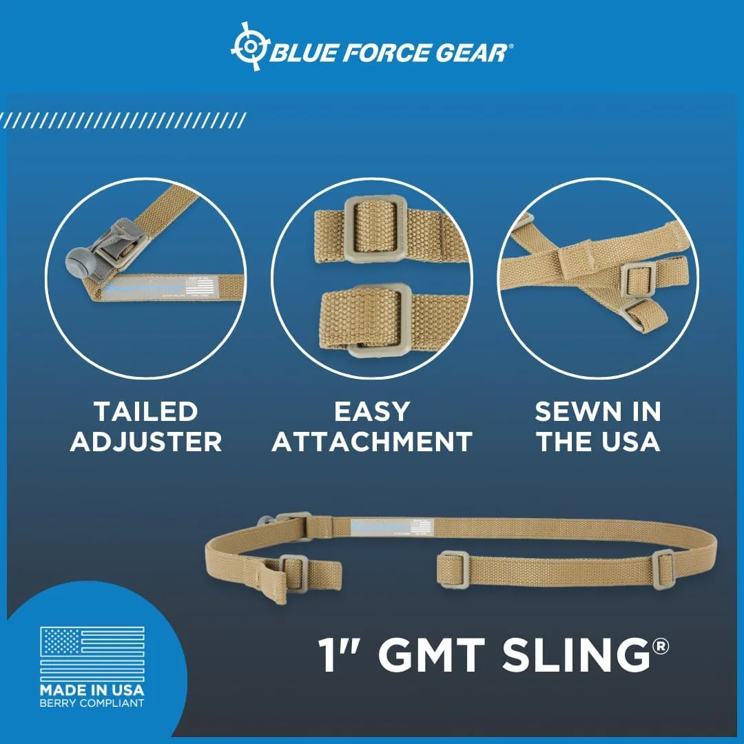 Blue Force Gear GMT Sling, Durable Sling Strap, Double-Locking Sling Buckle Interface - Made in The USA - 34 to 64 Inches Length