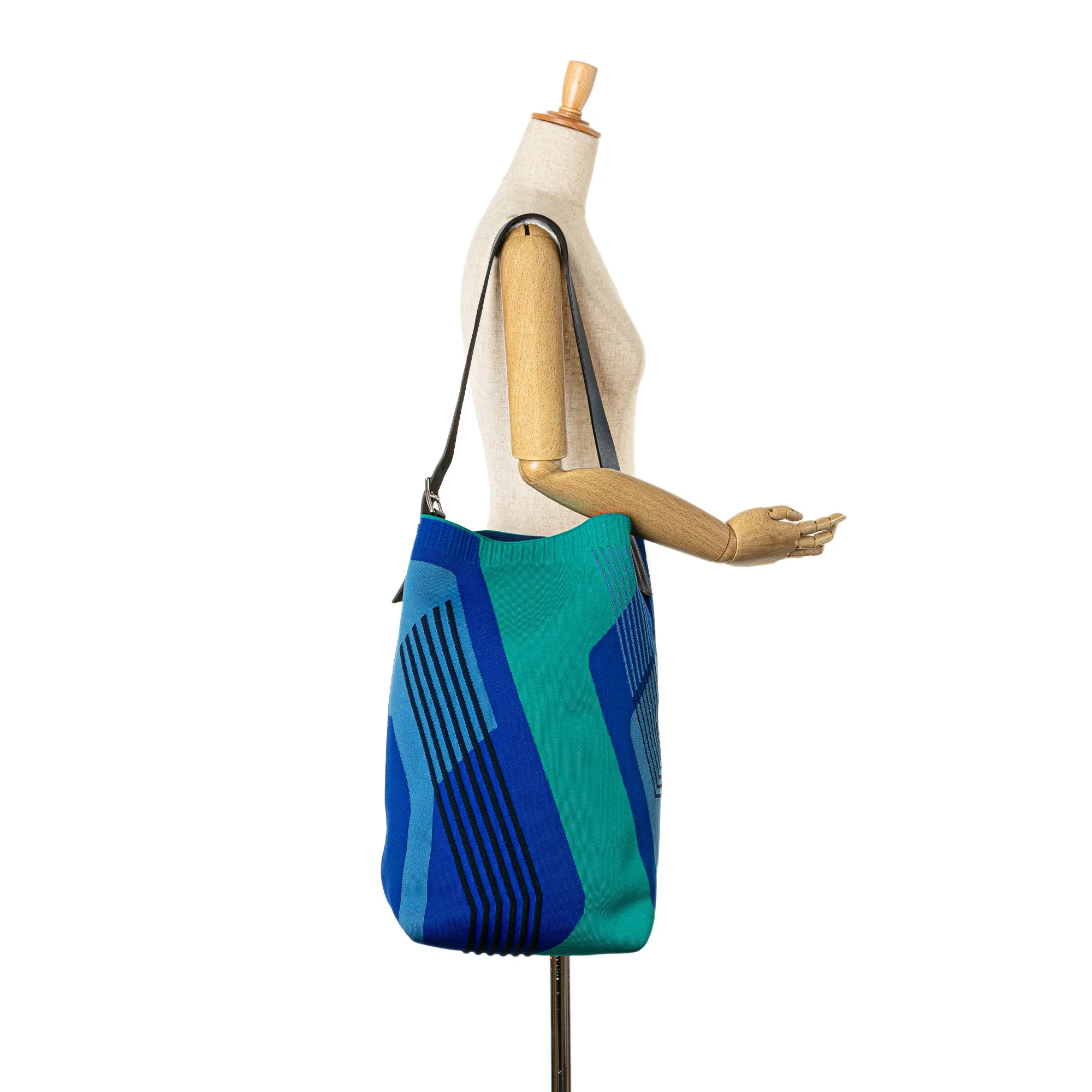 Blue Hermès Technical Mesh Etrivière Dynamo MM Tote Bag