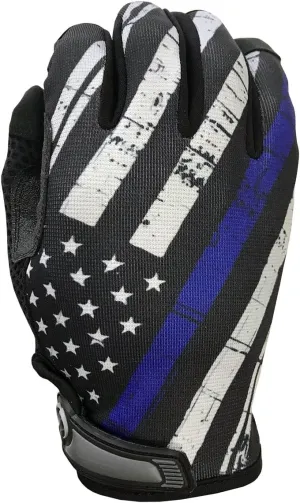 Blue Line USA Flag Gloves for Gym, Athletic, and Multi-Use - Support Police & Law Enforcement Officers