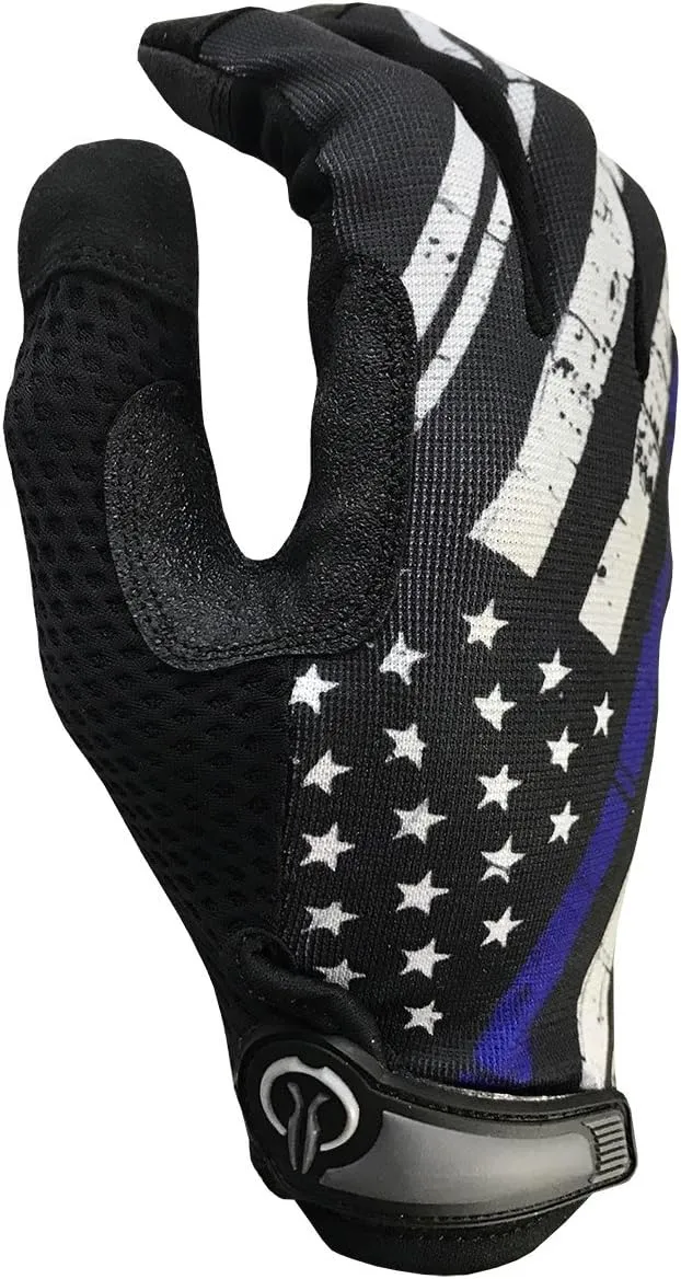 Blue Line USA Flag Gloves for Gym, Athletic, and Multi-Use - Support Police & Law Enforcement Officers
