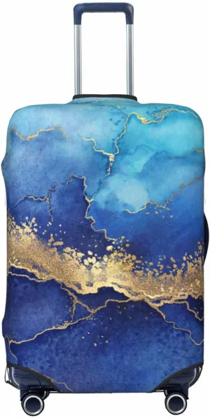 Blue Marble Luggage Suitcase Covers Elastic Washable Luggage Protector Travel Suitcase Protective Cover For Kid And Adult, Xl (Fit 29-32 Inch Luggage)