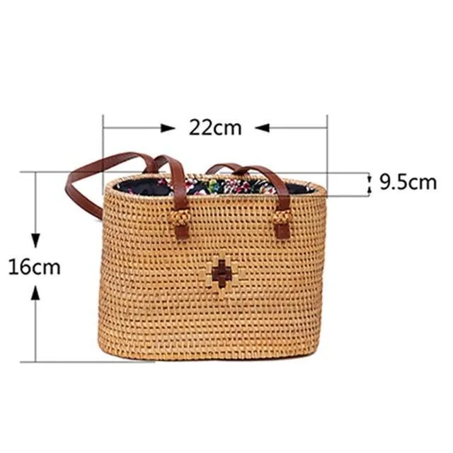Bohemian Woven Data-driven Beach Crossbody Circular Special promotions Handmade Bags Rattan Bags