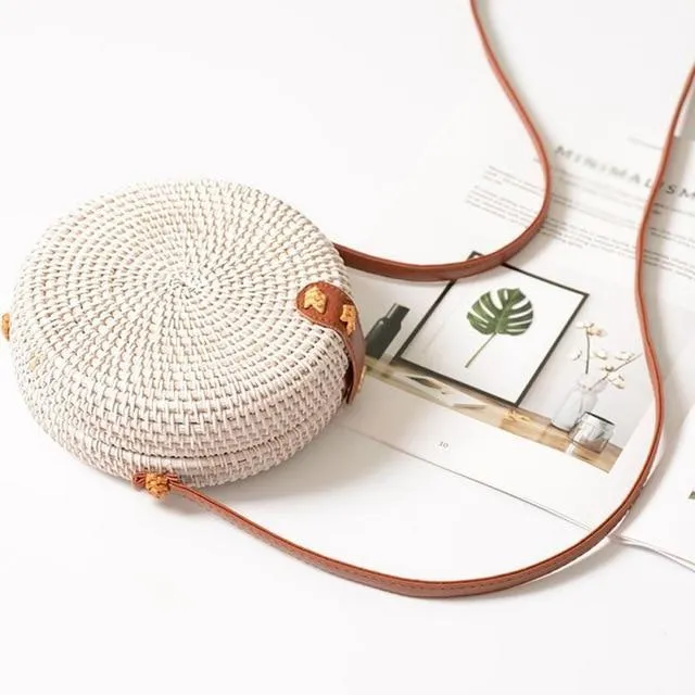 Bohemian Woven Data-driven Beach Crossbody Circular Special promotions Handmade Bags Rattan Bags