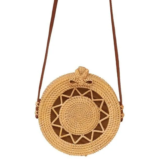 Bohemian Woven Data-driven Beach Crossbody Circular Special promotions Handmade Bags Rattan Bags