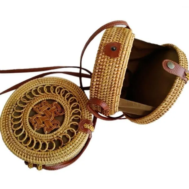 Bohemian Woven Data-driven Beach Crossbody Circular Special promotions Handmade Bags Rattan Bags