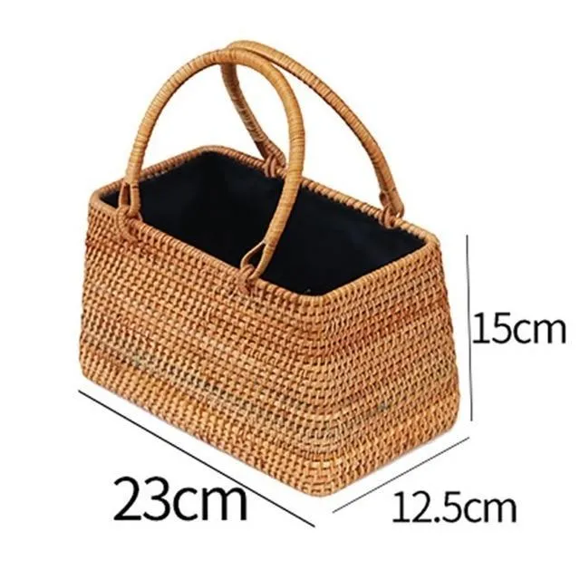 Bohemian Woven Data-driven Beach Crossbody Circular Special promotions Handmade Bags Rattan Bags