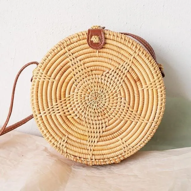 Bohemian Woven Data-driven Beach Crossbody Circular Special promotions Handmade Bags Rattan Bags
