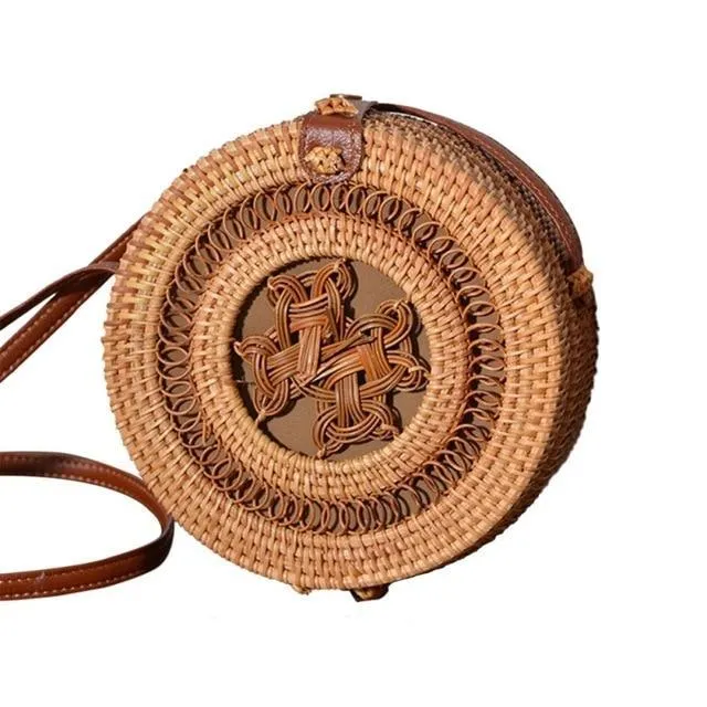 Bohemian Woven Data-driven Beach Crossbody Circular Special promotions Handmade Bags Rattan Bags
