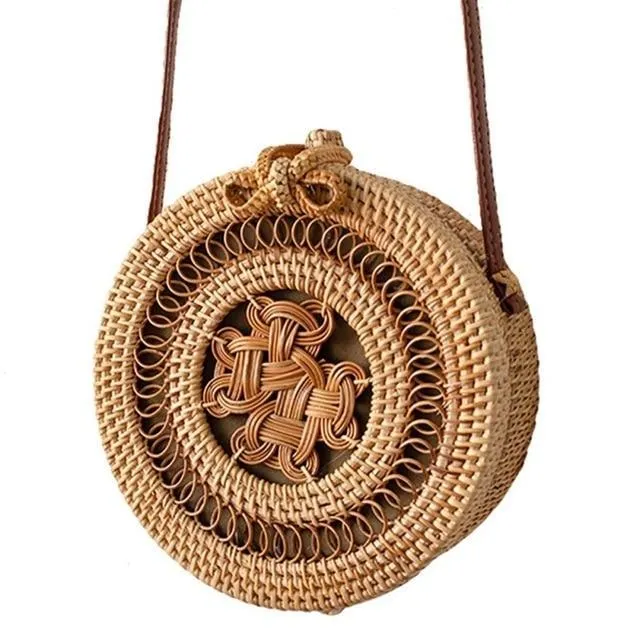 Bohemian Woven Data-driven Beach Crossbody Circular Special promotions Handmade Bags Rattan Bags