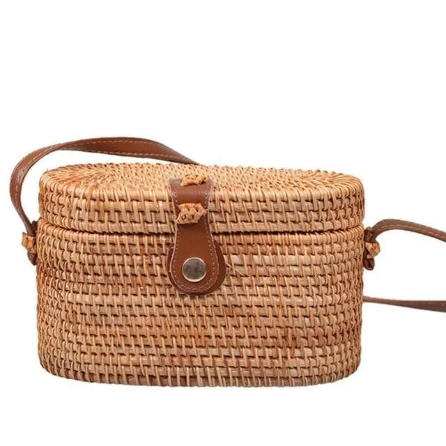 Bohemian Woven Data-driven Beach Crossbody Circular Special promotions Handmade Bags Rattan Bags