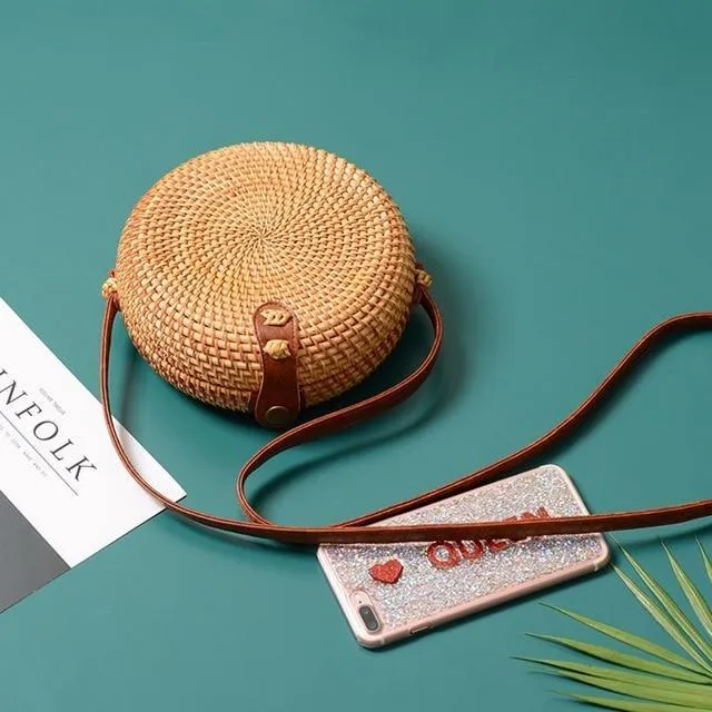 Bohemian Woven Data-driven Beach Crossbody Circular Special promotions Handmade Bags Rattan Bags