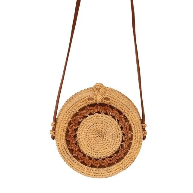 Bohemian Woven Data-driven Beach Crossbody Circular Special promotions Handmade Bags Rattan Bags