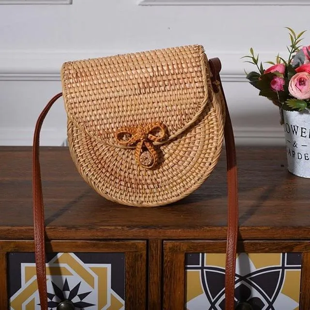 Bohemian Woven Data-driven Beach Crossbody Circular Special promotions Handmade Bags Rattan Bags